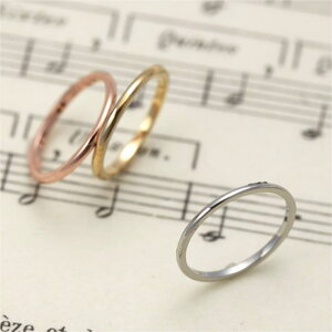 アクセサリーショップPIENA 甲丸タイプのピンキーリング サージカルステンレス シルバー ゴールド ピンクゴールド 1号 3号 5号 7号 定番シンプル アレルギーフリー レディース