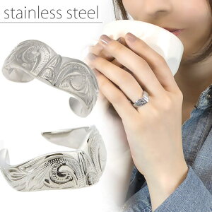 アクセサリーショップPIENA リング レディース メンズ ハワイアンジュエリー 金属アレルギー対応 サージカルステンレス製 スクロール マイレ Hawaii メタル太め ユニセックス 秋 冬 秋冬 アク