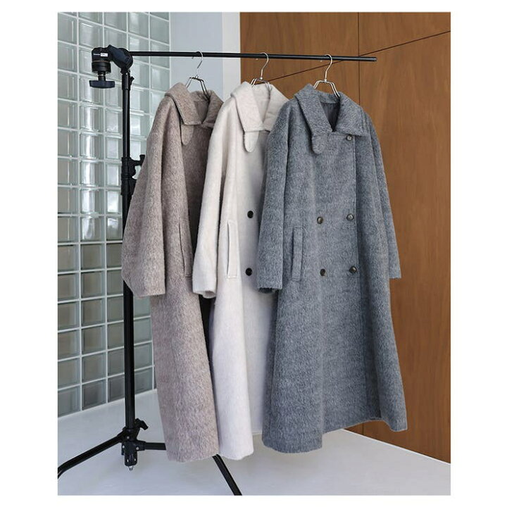 楽天市場】andme スタンドカラー 2way シャギー マキシ丈 ロングコート 