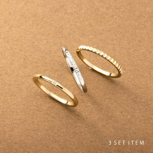 �y10��OFF�N�[�|���I1/16(��)1:59�܂ŁzCREAM-DOT �X�e�����X�� 3�_�Z�b�g �����O �w�� �����A�����M�[ 316L �����ςȂ� �T�[�W�J���X�e�����X ���f�B�[�X �Z�b�g�����O �r�W���[ �R���r�J���[ �~