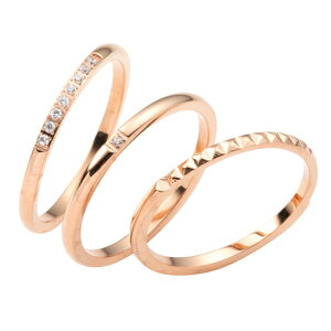 CREAM-DOT �X�e�����X�� 3�_�Z�b�g �����O �w�� �����A�����M�[ 316L �����ςȂ� �T�[�W�J���X�e�����X ���f�B�[�X �Z�b�g�����O �r�W���[ �R���r�J���[ �~�b�N�X�J���[ ��l �S�[���h �V���o