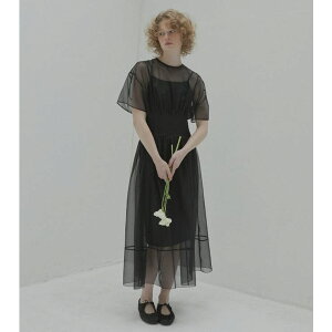 �y10��OFF�N�[�|���I4/10(��)1:59�܂ŁzLE CIEL BLEU outlet Sheer Gathered W �����s�[�X�E�h���X