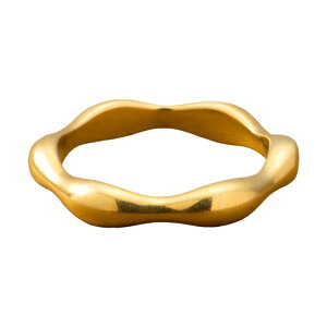 CREAM-DOT ステンレス製 リング 指輪 金属アレルギー 316L つけっぱなし サージカルステンレス レディース 12号 15号 17号 ぷっくり ウェーブ 大人 シンプル ゴールド シルバー アクセサリー