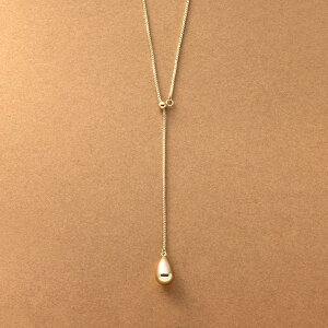 CREAM-DOT ステンレス製 ネックレス ロングネックレス 金属アレルギー つけっぱなし サージカルステンレス レディース y字 ラリエット チェーン ドロップ ぷっくり 大人 華奢 ゴールド シルバ