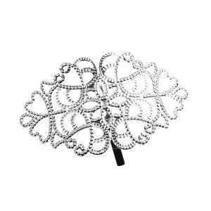 CREAM-DOT 3タイプ ヘアカフ ポニーフック ワンタッチ 差すだけ 簡単 装着 手軽 まとめ髪 メタル 加工 モチーフ 透かし 水引 ゴールドシルバー 結び目隠し ヘアアクセ レディース おしゃれ カジ