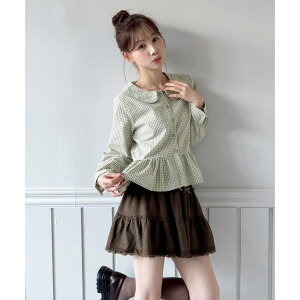 �y10��OFF�N�[�|���I5/16(�y)1:59�܂Łzby muni:r �`�F�b�N�y�v�����J���[�u���E�X/2026 SS COLLECTION �g�b�v�X