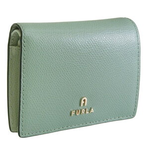 Riverall FURLA �t���� ���z ���f�B�[�X ��܂���z �A�E�g���b�g ���U�[ �O���[�� �J�����A CAMELIA S COMPACT WALLET BIFOLD COIN WP00304A