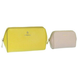Riverall FURLA �t���� �R�X���|�[�` ���σ|�[�` ���f�B�[�X 2�Z�b�g �A�E�g���b�g ���U�[ �C�G���[/�x�[�W�� �J�����A CAMELIA M COSMETIC CASE SET VITELLO ARES WE00453ARE000265
