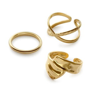 Jewel vox �w�� �����O �X�e�����X�� ���f�B�[�X �T�[�W�J���X�e�����X �����ςȂ� 3�{�Z�b�g ���L ��A �t���[�T�C�Y �d�˕t�� 11�� 14�� �����A�����M�[ �S�[���h �I�P�[�W���� �v���[���g 