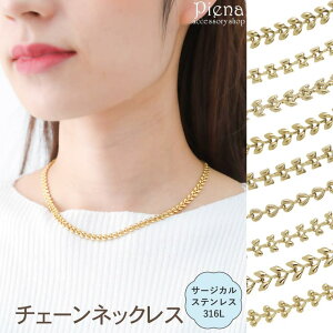 �y10��OFF�N�[�|���I1/16(��)1:59�܂Łz�A�N�Z�T���[�V���b�vPIENA �l�b�N���X ���f�B�[�X �T�[�W�J���X�e�����X316L �`�F�[�� �S�[���h �����ɗD���� �����A�����M�[�Ή� �I�V���� ���킢�� ��l