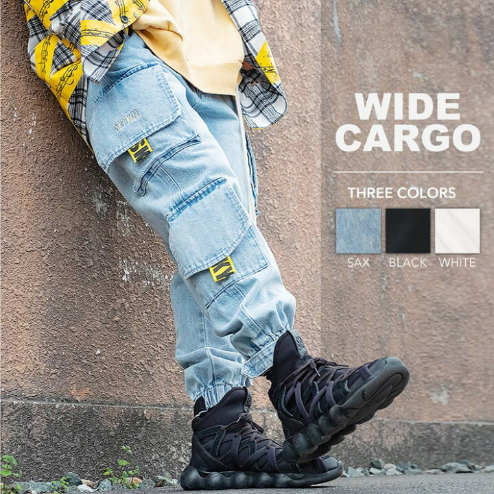 楽天市場】REGIEVO カーゴパンツ ワイド デニムストリート系 パンツ 