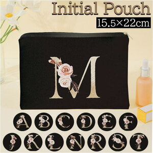 BACKYARD FAMILY イニシャルポーチ ブラック おしゃれ mmipb112a バッグ・鞄