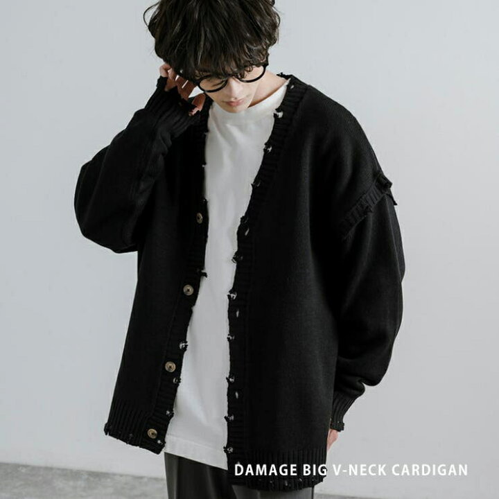 楽天市場】Rocky Monroe カーディガン ニット ダメージ メンズ  