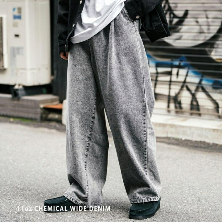 楽天市場】Rocky Monroe デニムパンツ ワイド ケミカル メンズ  