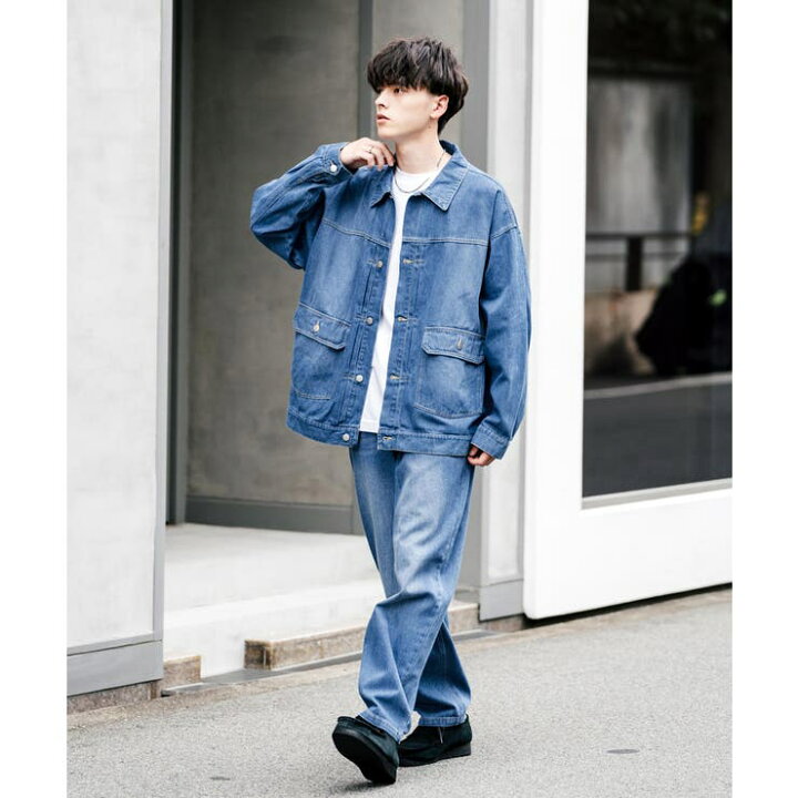 楽天市場】Rocky Monroe セットアップ デニムジャケット ワイドパンツ 