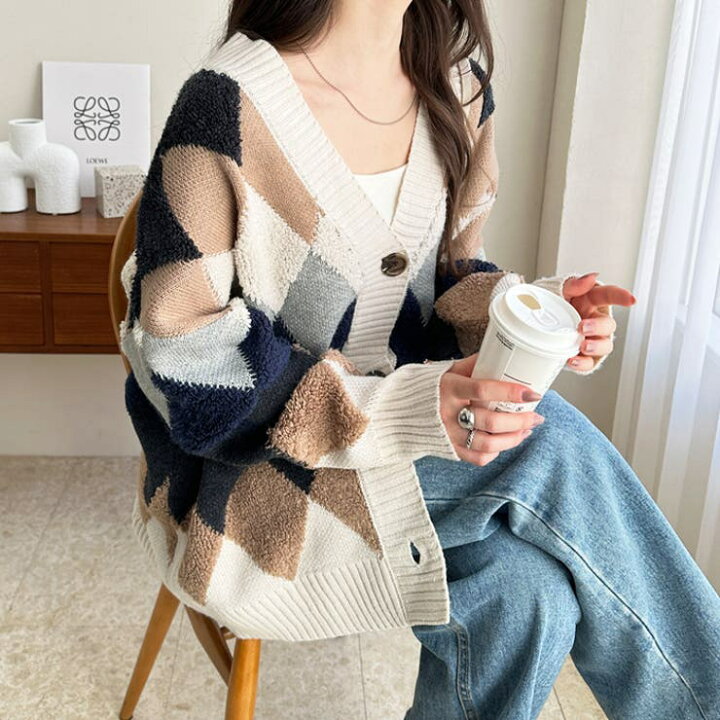 楽天市場】【店内全品10%OFF】アーガイルニットカーディガン : SHOPLIST