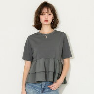 【10％OFFクーポン！8/11(火)1:59まで】coca ドッキング2段フリルTシャツ トップス