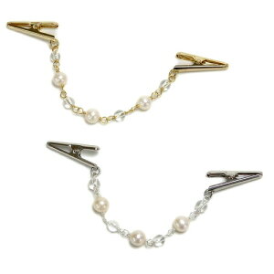 メール便 ショールクリップ 淡水パール & クリスタル水晶 ストールクリップ ドレスクリップ シェイプレット 帽子クリップ 真珠 おしゃれ マスククリップ
