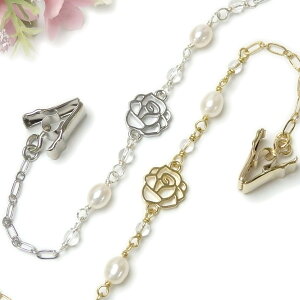 メール便 帽子クリップ 情熱の薔薇 パール ローズ 水晶 花 淡水真珠 帽子留め レディース ハットクリップ 帽子ホルダー フラワー おしゃれ マスククリップ