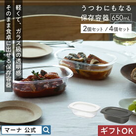 【マーナ公式】うつわにもなる保存容器 650mL (2個入り・4個入り) プラスチック 耐熱 保存容器 おしゃれ 食洗機対応 電子レンジ対応 かわいい キャニスター お皿代わり 器 食器 洗いやすい 四角 カレー 大きい 透明 日本製 BPAフリー K832 レビューでスポンジ