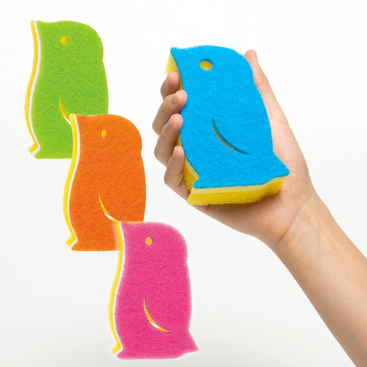 楽天市場 マーナ公式 ペンギンスポンジ K266 スポンジ かわいい キッチン 食器 キッチンスポンジ 動物 アニマル シンク スリム 食器洗い スポンジ 食器用スポンジ 台所スポンジ 台所用スポンジ 新生活 マーナ公式楽天市場店