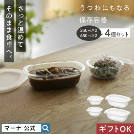 レビューでスポンジ【マーナ公式】うつわにもなる保存容器 250mL・650mL 4個セット 耐熱 保存容器 おしゃれ プラスチック 食洗機対応 電子レンジ対応 かわいい キャニスター お皿代わり 器 食器 洗いやすい 四角 日本製 BPAフリー X178