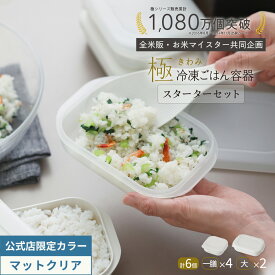 送料無料【マーナ公式限定クリアも】極 冷凍ごはん容器 スターターセット 6個セット ごはん 冷凍 容器 保存容器 BPAフリー ご飯冷凍保存容器 大盛り 一膳 お米 解凍 小分け お弁当 食洗機対応 電子レンジ対応 レンジ可 おしゃれ ケース キッチン 便利グッズ 一人暮らし X141