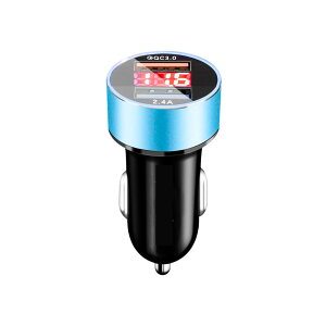 【10/24-27当店全品ポイント5倍!】シガーソケット usb 2連 増設 電圧計 カーチャージャー 車 充電器 急速充電 変換 車載 12V 24V 2ポート 2口 カーソケット 自動車 クイックチャージ iPhone android ス