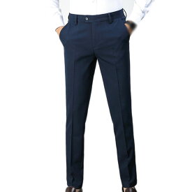 メンズスーツパンツ スリム スラックス タイトビジネススラックス メンズ スリム ノータック ストレート フォーマル スーツ 細身 ロングパンツ YYBO