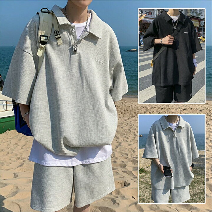 楽天市場】【2カラー・5サイズ】セットアップ メンズ 夏服 ポロシャツ 