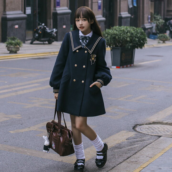 楽天市場】コート レディース ウール セーラー服 ロリータ アウター 春 