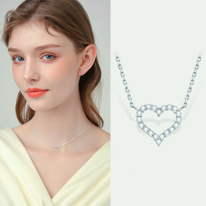 楽天市場】ダイヤモンド ネックレス プラチナ 0.015ct ハート ダイヤ  