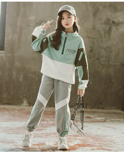 子供服 子ども用ジャージ 上下セット キッズ 女の子 セットアップ スウェット 長袖 ロングパンツ ジュニア カジュアル 春秋 ジップアップ ダンス衣装 ゆったり 長袖 韓国風 小学生 ガールズ