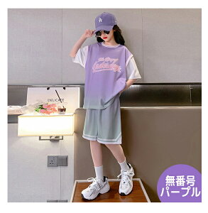 子供服 セットアップ ジュニア 団体服 上下2点セット 女の子 スポーツ トレーニングウエア ユニフォーム 半袖 重ね着 レイヤード カジュアル バスケットボール スポーツウエア 上下セット