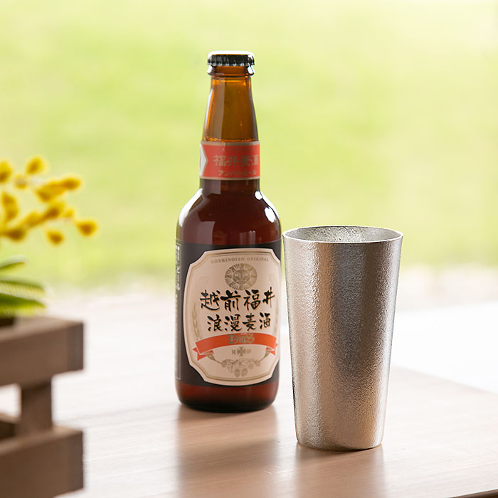 【人気商品】 父の日の贈り物に 福井の地ビール 人気特価激安 アンバーエール ビアカップのセット