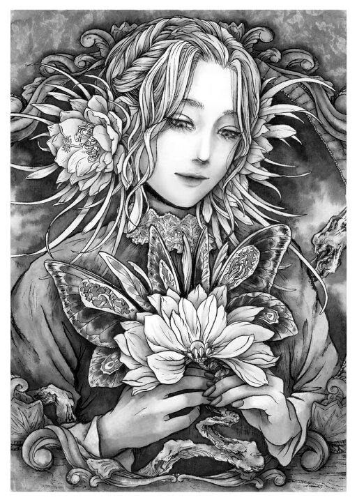 楽天市場 Kaiteki Art 水彩塗り絵book Vol 1 線画9枚 モノクロイラスト1枚入り B5サイズ オリオンショップ楽天市場店