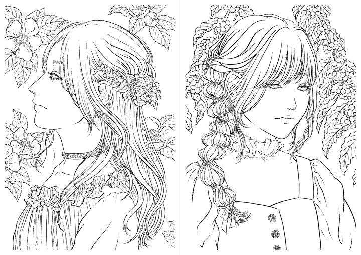 楽天市場 Kaiteki Art 水彩塗り絵book Vol 1 線画9枚 モノクロイラスト1枚入り B5サイズ オリオンショップ楽天市場店