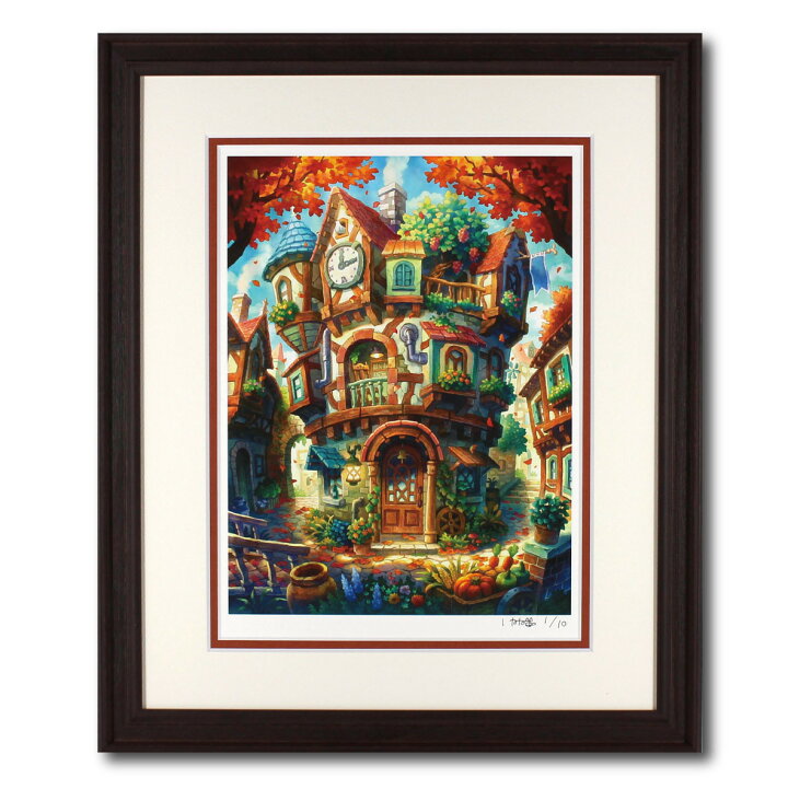 楽天市場】絵画 けみ猫 ジクレー版画 「落ち葉通り」 額装品 10点限定 
