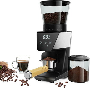 コーヒーミル 電動 コーヒーグラインダー コーン式コーヒーグラインダー 極細~粗挽き 粒度30段階設定 300g大容量 コーヒー グラインダー電気 LCD 画面表示、タッチ スクリーン、静電気防止、
