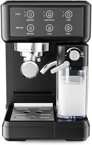 エスプレッソマシン エスプレッソ全自動コーヒーマシン 自動なミルク泡立て器付きのシックスインワンエスプレッソマシン 20Bar水ポンプエスプレッソカプチーノ ラテ コーヒーメーカー 家