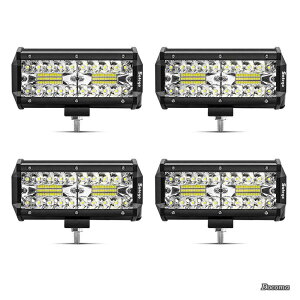�y���������z���[�N���C�g 120W LED ��Ɠ� ���[�N���C�g ���p30�x�^�C�v 40�ALED 7�C���` �ԊO�� �_�Ƌ@�B 12V 24V���p �ėp �h���E�h�o�E�ϐk�E������ �z���C�g 6000K 9600LM 4��