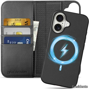 �y���������ziPhone 16 �Ή��蒠�^�P�[�X 2in1������ �{�v ���O�����R �����ӂ��� 16 �g�уJ�o�[ �Ռ��z�� �J�[�h���[ ���u���X�^���h�@�\ �}�O�l�b�g���� [RFID�u���b�L