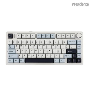 �y���������zx Aula F75 �Q�[�~���O�L�[�{�[�h �K�X�P�b�g ���J�j�J���L�[�{�[�h 5�w�p�b�h���m�u�t�� 75% ���C�����X �z�b�g�X���b�p�u�� Bluetooth/2.4GHz/USB-C RGB �Z�K�F�؎擾 (Light Blue LEOBOG Reaper 