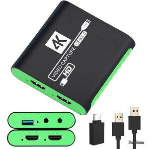 �y���������zHDMI 4K �p�X�X���[�Ή� Switch�Ή� PS5 �Ή� 1080P 60FPS �L���v�`���[ USB 3.0 Type-C ��x�� PS4/Xbox/Wii U/PC/�E�F�u�J����/�X�}�[�g�t�H���Ή� ���� ��c ���C�u�z�M �^�� Windows 7/8/10/11 Mac Linu