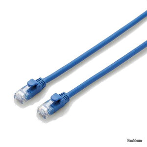 �y���������zLAN�P�[�u�� CAT6A 50m �ܐ܂�h�~�R�l�N�^ ���炩 �u���[ LD-GPAYC/BU50