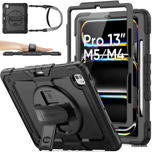 �y���������zstock 2025�N/2024�N 13�C���`iPad Pro(M5/M4)��p�ϏՌ��P�[�X �ی�t�B�����t�� �y�����[ 360°��]�X�^���h �n���h�X�g���b�v �V�����_�[�X�g���b�v �S�ʕی�J�o�[ iPad Pro 13 2025/2024��