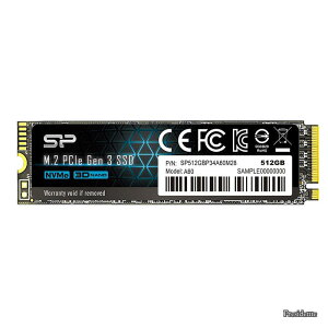 �y���������zSSD 512GB 3D NAND M.2 2280 PCIe3.0×4 NVMe1.3 P34A60�V���[�Y 5�N�ۏ� SP512GBP34A60M28