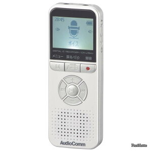 �y���������z�f�W�^��IC���R�[�_�[ 4GB MP3�^�� WAV�^�� MP3�Đ� WAV�Đ� ��b�^�� �����J�n �m�C�Y�y�� �z���C�g ICR-U134N 03-1908 OHM