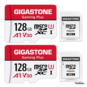 �y���������z1 �Ή��z GIGASTONE �}�C�N��sd�J�[�h 128GB 2�Z�b�g Gaming Plus microSDXC UHS-I A1 V30 U3 C10 4K 100MB/s UHD���� SD�A�_�v�^�[2���t���y5�N�ۏ؁z