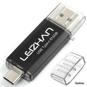 �y���������zTYPE-C USB�������[�E�t���b�V���h���C�u 512G USB 3.0�Ή� �����]��OTG�A�X�}�z�EPC�p�A�e�ʕs�������A�}�C�N���y���h���C�u�A��e��U�X�e�B�b�N�B(512GB �u���b�N)